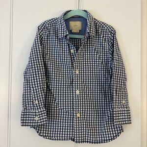 Boden Blue and White Checkered Button-Down Shirt